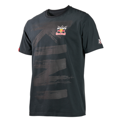 Das Kini Red Bull BR T-Shirt 3.0 verfügt über eine auffällige "X"-Grafik, Red Bull- und Yamaha Factory Racing-Logos auf der Brust, Wings for Life-Details, ein Ärmellogo und klassische kurze Ärmel mit Rundhalsausschnitt für Komfort.